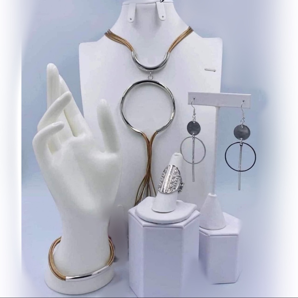 Beige/ Silver 4pcs SET